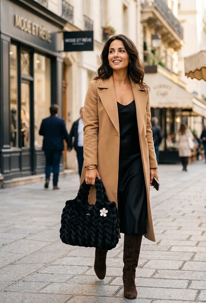 ##Il Paris – Borsa Chunky Velvet Nero Onyx##